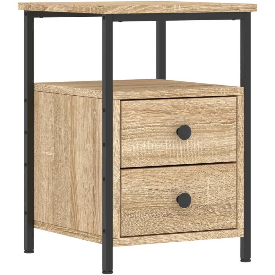 vidaXL Nachtkastjes 2 st 34x35,5x50 cm sonoma eikenkleurig Bruin