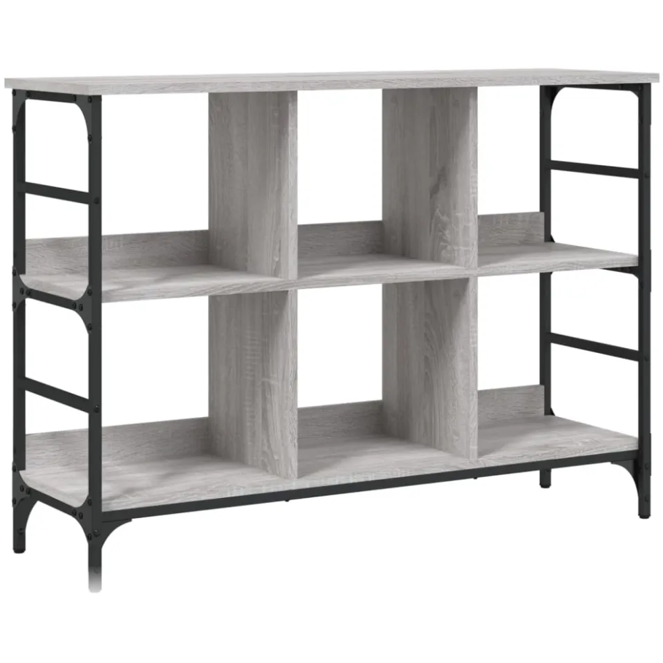 vidaXL Dressoir 102x32x73,5 cm bewerkt hout grijs sonoma eikenkleurig