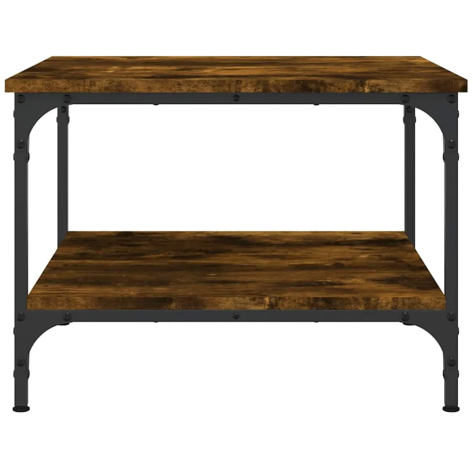 vidaXL Salontafel 55x55x40 cm bewerkt hout gerookt eikenkleurig Bruin