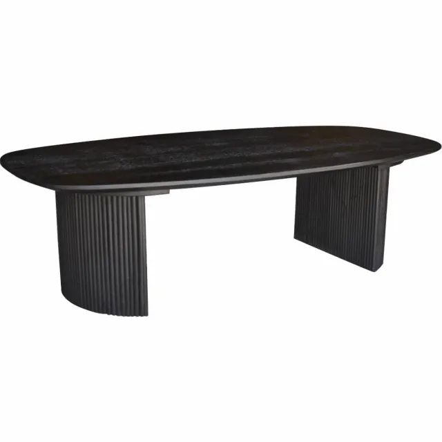 Giga Meubel Salontafel Feline - Deens Ovaal - Zwart - Mangohout - 130cm
