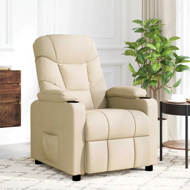vidaXL Massagestoel stof crèmekleurig