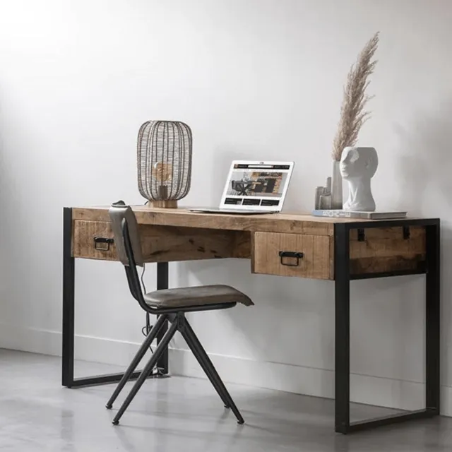Mahom Mangohouten Bureau Britt 150 cm Mahom Bruin