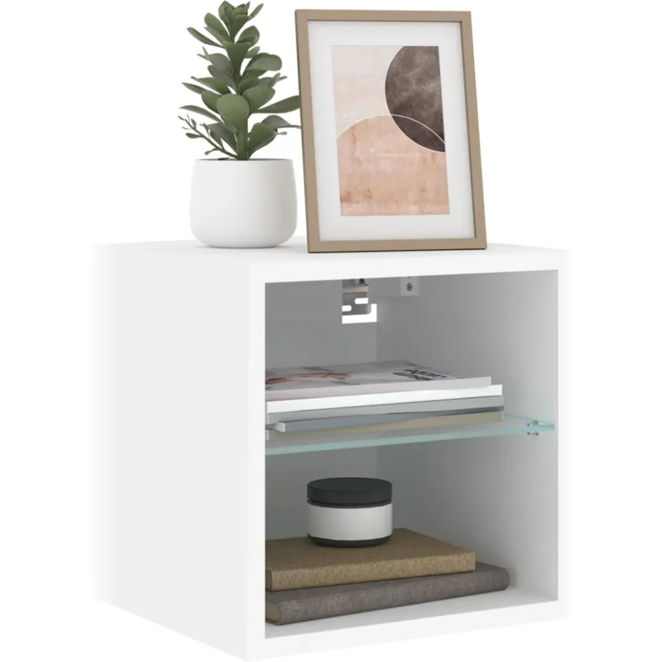 vidaXL Tv-meubel met LED-verlichting 30x28,5x30 cm wit