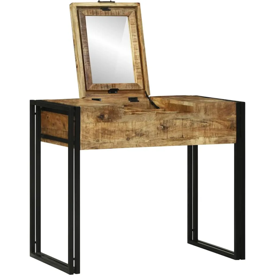 vidaXL Slaapkamer Kaptafels Bruin 90 x 50 x 75 cm Massief mangohout