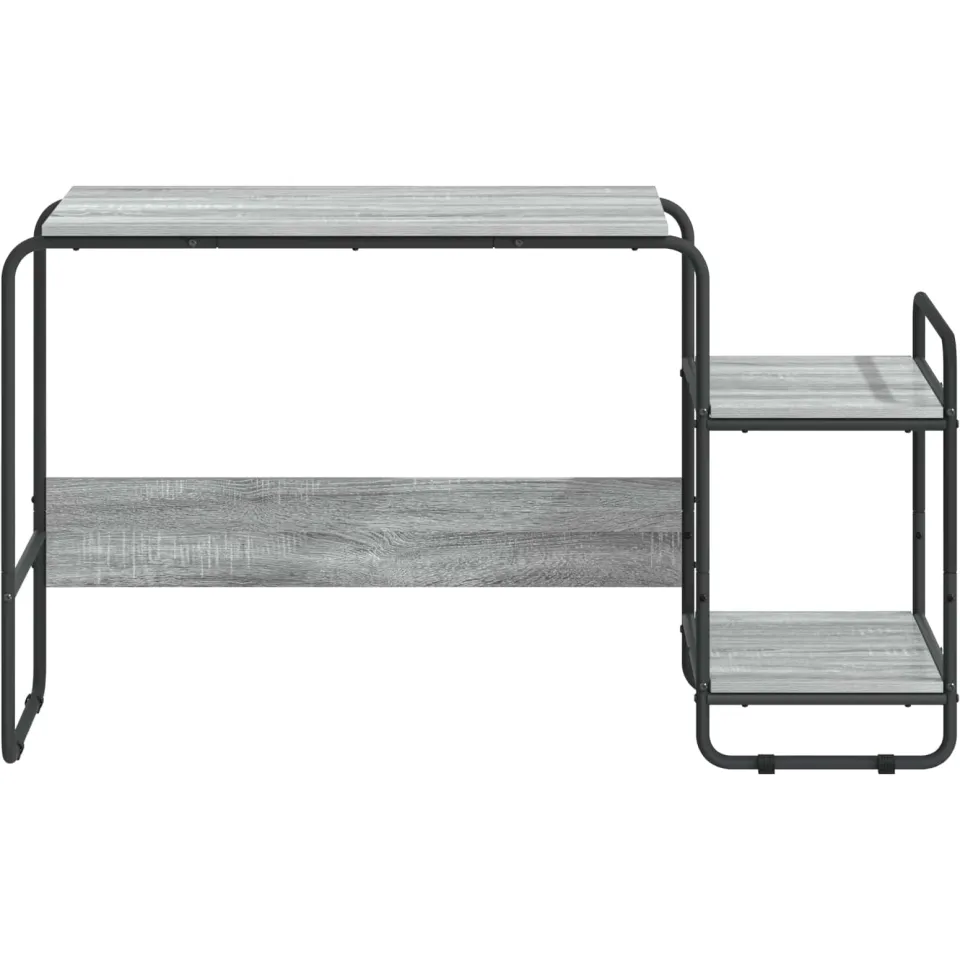 vidaXL Bureau met opbergruimte Grijs Sonoma 131.5 x 50 x 75.5 cm, foto 3