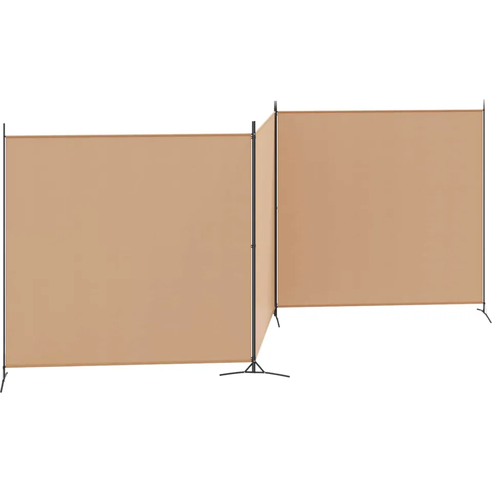 vidaXL 4-panelen roomdivider Beige 525 x 180 cm Stof