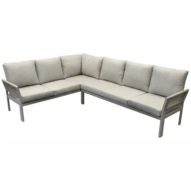AVH-Collectie Saigon hoek loungeset 4 delig latte zand rope aluminium Zand / Latte / Linen