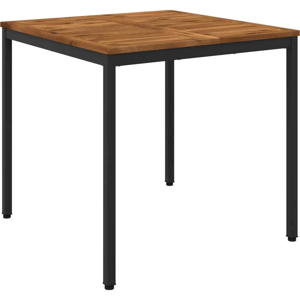 vidaXL Tuindiner tafel NAARDEN Naturel en Zwart 80 x 80,5 x 75 cm, foto 3
