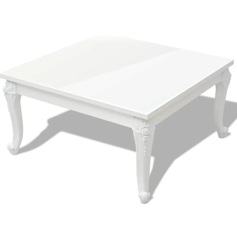 vidaXL Salontafel 80x80x42 cm hoogglans wit, foto 3