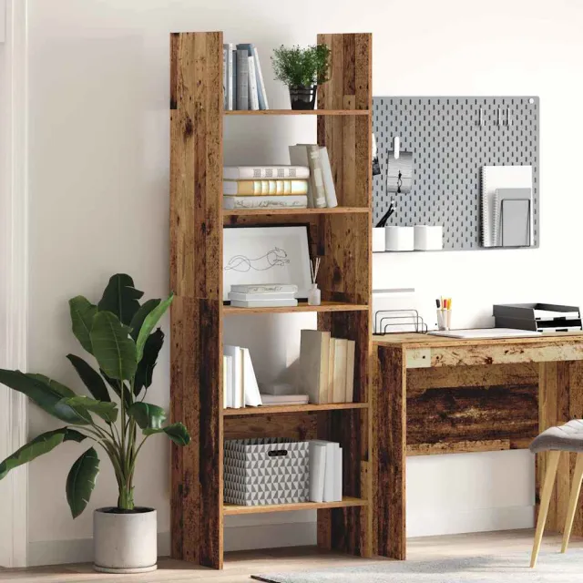 vidaXL Boekenkast 5-laags 60 x 35 x 180 cm Bewerkt hout Oudhout bruin, foto 2