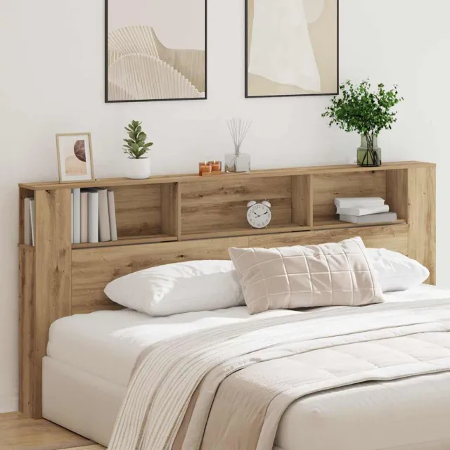 vidaXL Hoofdeinde kas Artisan Eiken Bewerkt hout Bruin