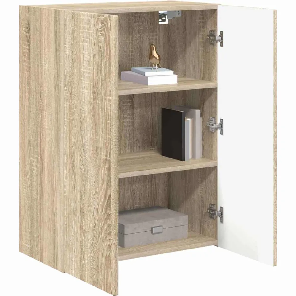 vidaXL TV-wandkast 59,5 x 31 x 80 cm Sonoma Eiken Bewerkt hout Bruin