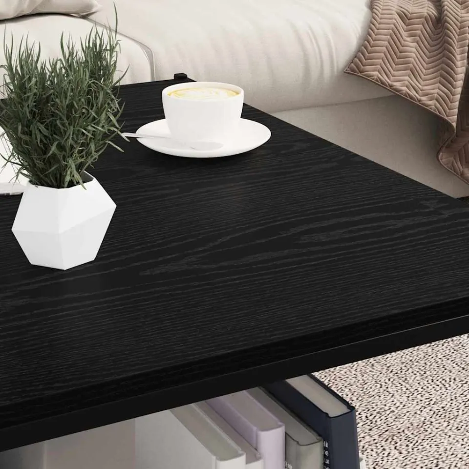 vidaXL Boekenplank Bord 3-laags 4 st 80 x 40 x 1,5 cm Bewerkt hout zwart, foto 4