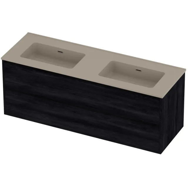 Proline Tribute Badmeubelset Porselein Elegant 2 Laden 140x46x54 cm Mat Crème Cotton Black Oak Eiken