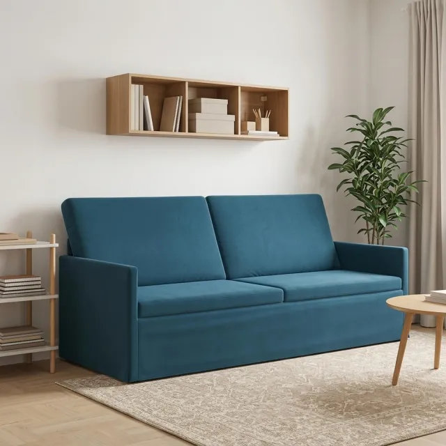 vidaXL 3-zits bank Blauw 190 x 81 x 82 cm fluweel