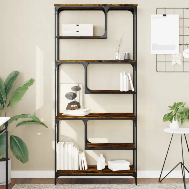 vidaXL Boekenkast 81x36x176 cm bewerkt hout gerookt eikenkleurig, foto 2