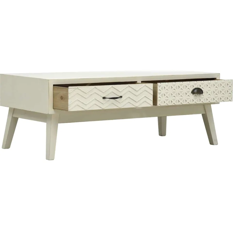 vidaXL Salontafel met 2 lades 110x50x40 cm bewerkt hout grijs, foto 3