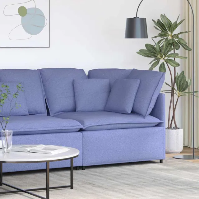 vidaXL Modulaire hoekmodule bank met kussens 100 cm spijkerblauw