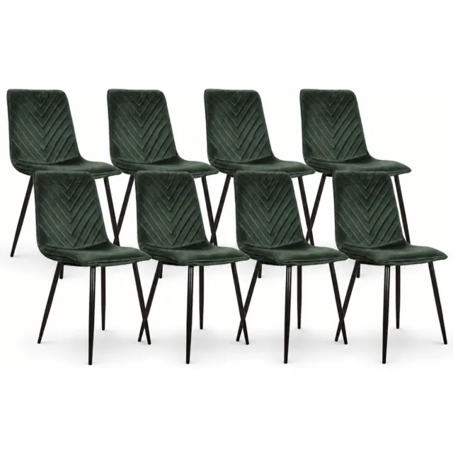 DS4U Gaby eetkamerstoel - Set van 8 - Groen - Velvet
