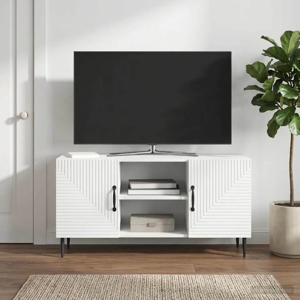 vidaXL TV-kast Wit 102 x 34,5 x 50 cm Bewerkt hout, foto 4