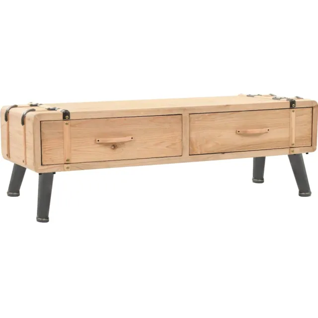 vidaXL Tv-meubel 120x33x35 cm massief vurenhout Bruin