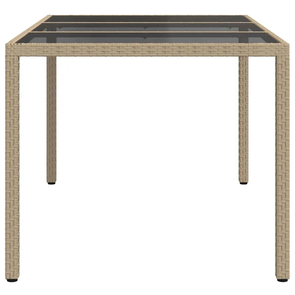 vidaXL Tuinstafel Beige 150 x 90 x 75 cm poly rattan, foto 4