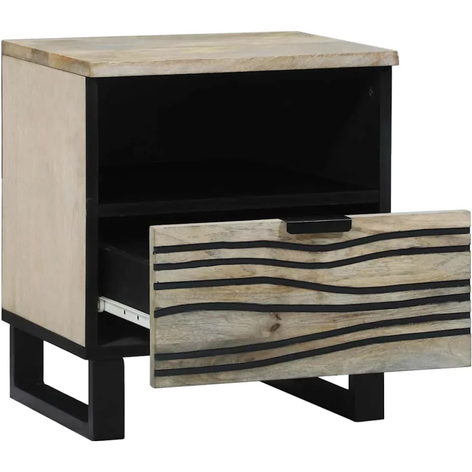 vidaXL Nachtkastje 2 st Wit 40 x 33 x 46 cm Bewerkt hout, foto 3