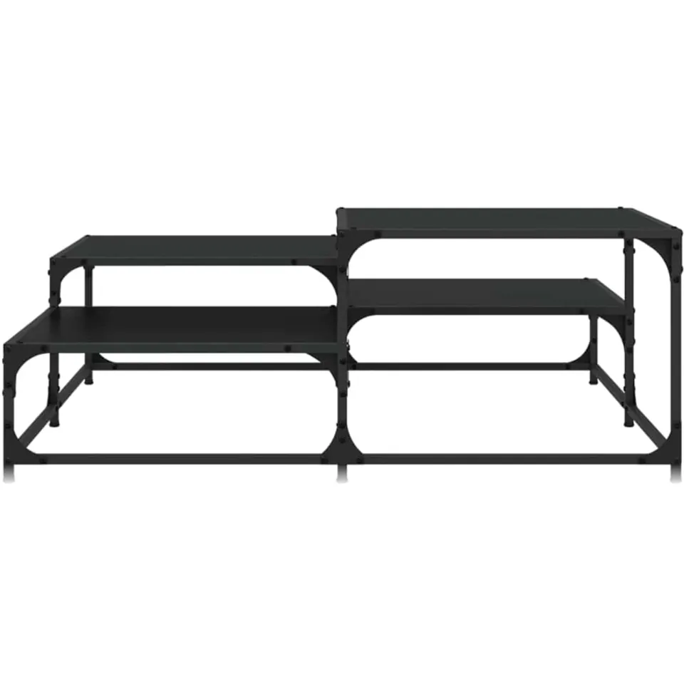 vidaXL Salontafel Zwart eiken 107 x 107 x 40 cm Bewerkt hout