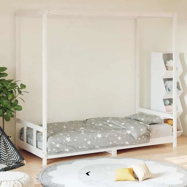 vidaXL Kinderbedframe 90x190 cm massief grenenhout wit, foto 2