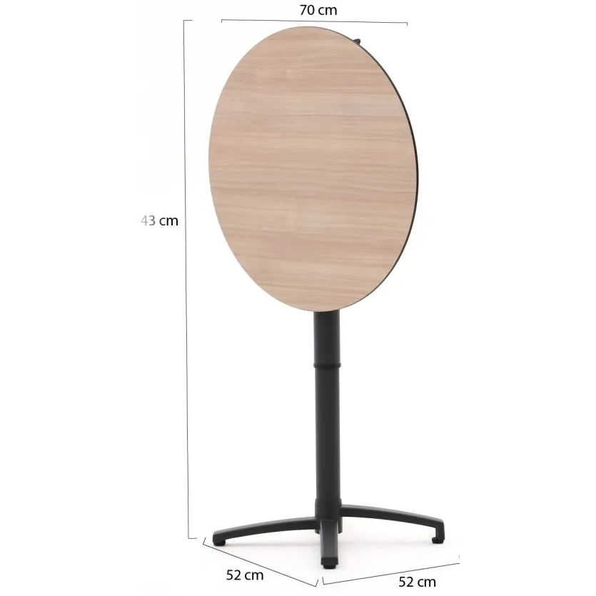 Bellagio tuinmeubelen Bellagio Canzo klaptafel Ø80 (h:73/109cm) verstelbaar zwart, foto 4