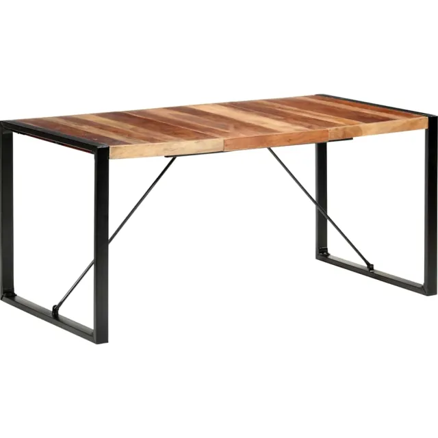 vidaXL Eettafel 160x80x75 cm massief hout Bruin