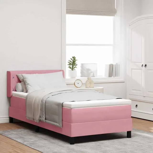 vidaXL Boxspringbed met hoofdeinde Roze 190 x 90 cm Fluweel