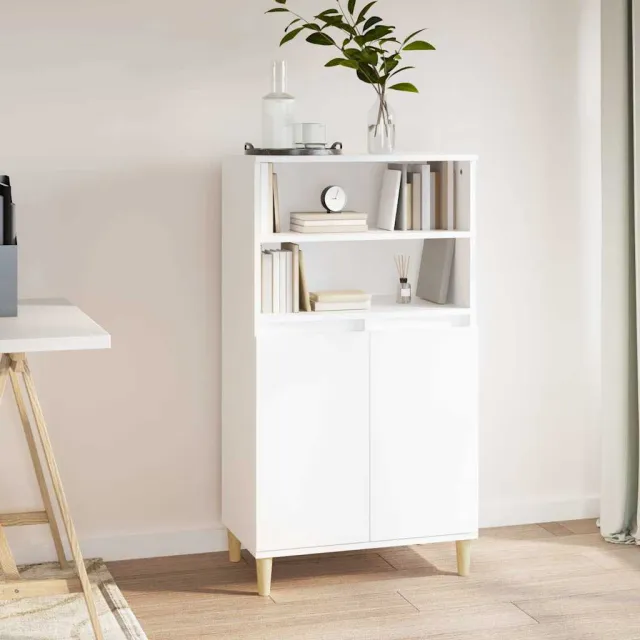 vidaXL Hoge kast Wit 60 x 36 x 110 cm Bewerkt hout, foto 2
