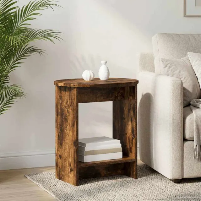 vidaXL Bijzettafel Gerookt eiken 50 x 39,5 x 55 cm Bewerkt hout Bruin