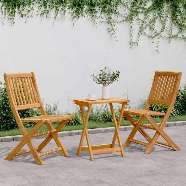 vidaXL 3-delige Tuinset inklapbaar massief acaciahout bruin, foto 2