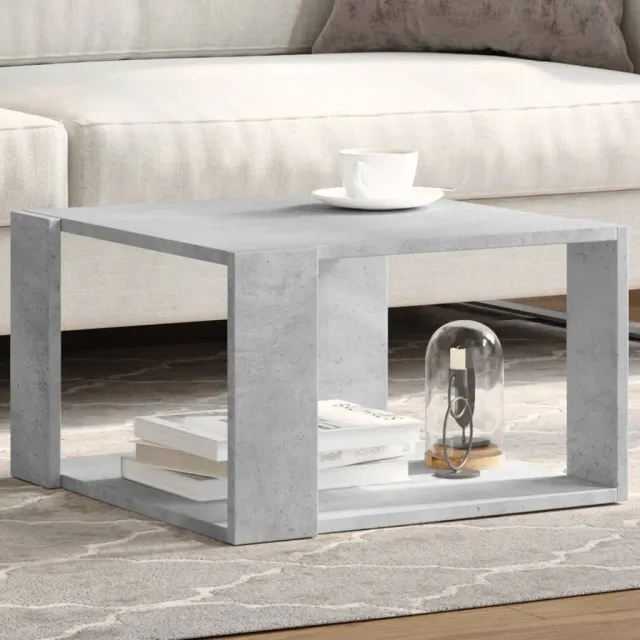 vidaXL Salontafel 51,5x51,5x30 cm bewerkt hout betongrijs