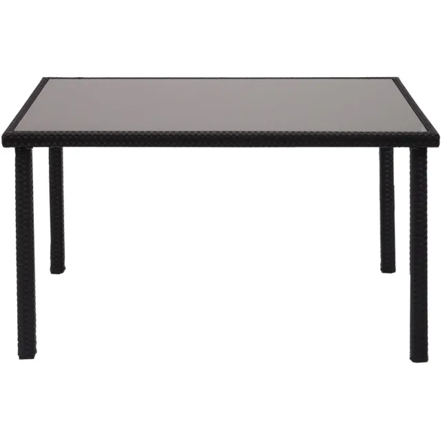 Poly-rattan tafel MCW-G19, tuintafel balkontafel, 120x75cm ~ zwart
