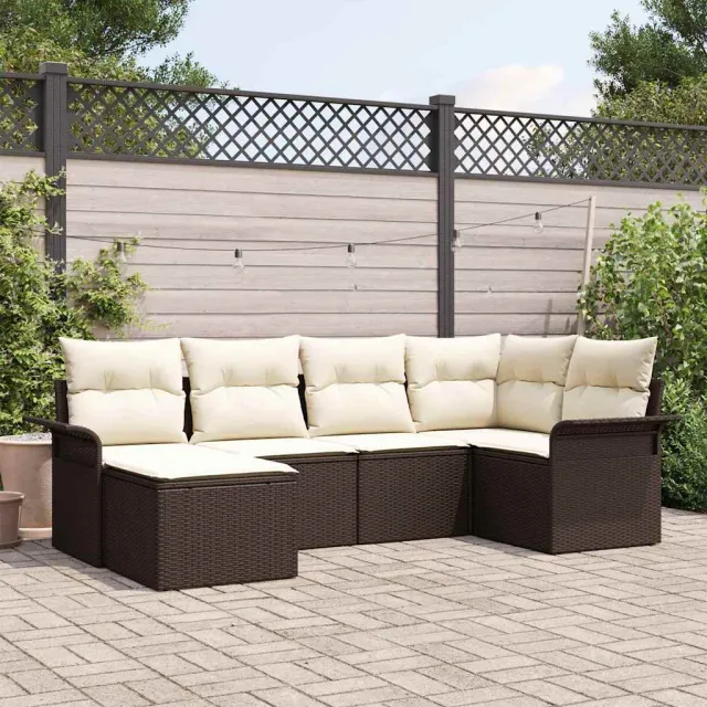 vidaXL Tuin Sofa Set 6 st Bruin poly rattan, foto 2