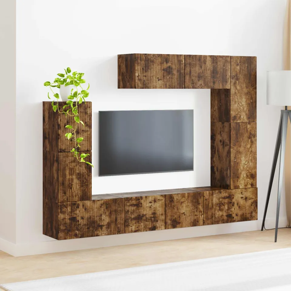 vidaXL Tv-meubelset 5 st Gerookt eiken Bewerkt hout, foto 4