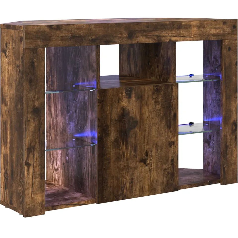 vidaXL Hoek LED TV Kast 100x40x68cm Gerookt eiken Bewerkt hout, foto 3