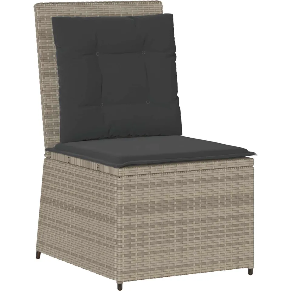 vidaXL Tuinbank Lichtgrijs poly rattan