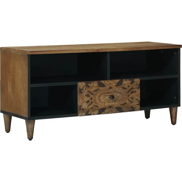 vidaXL TV-kast Bruin 100 x 33 x 46 cm Massief Mango Hout