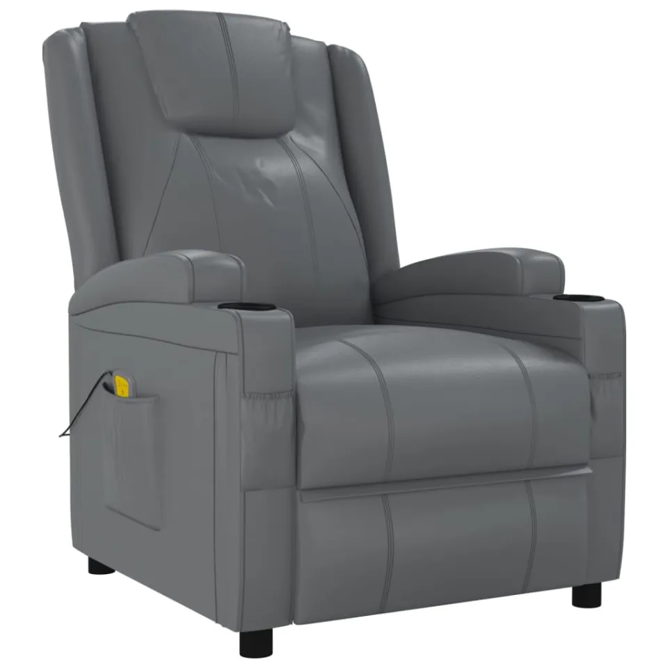 vidaXL Massagestoel kunstleer antracietkleurig, foto 3