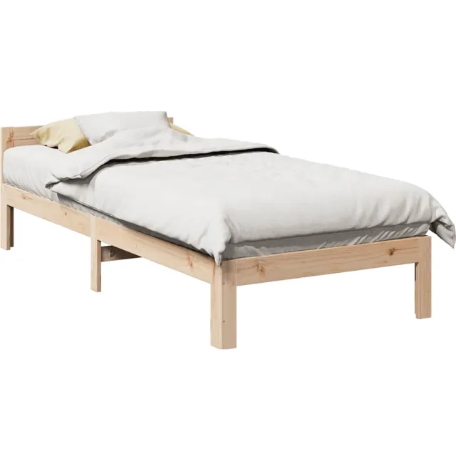 vidaXL Bedframe zonder matras massief grenenhout 90x200 cm bruin