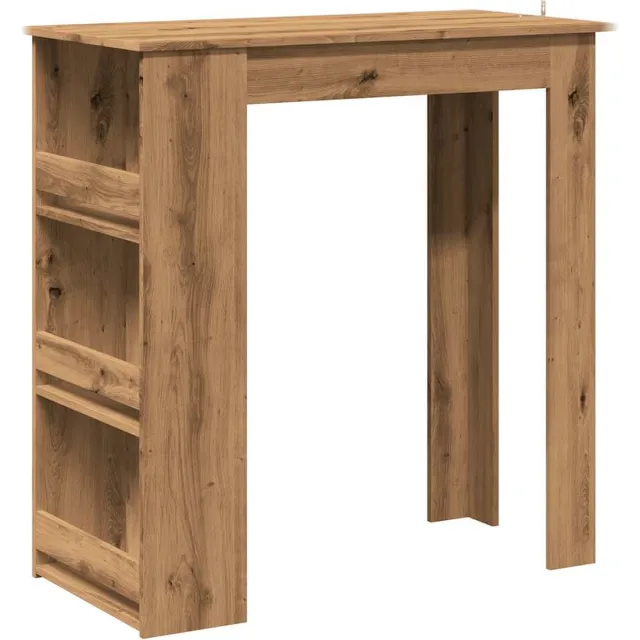 vidaXL Bartafel - met - opbergrek - 102x50x103,5 - cm - artisanaal - eikenkleurig artisan eiken
