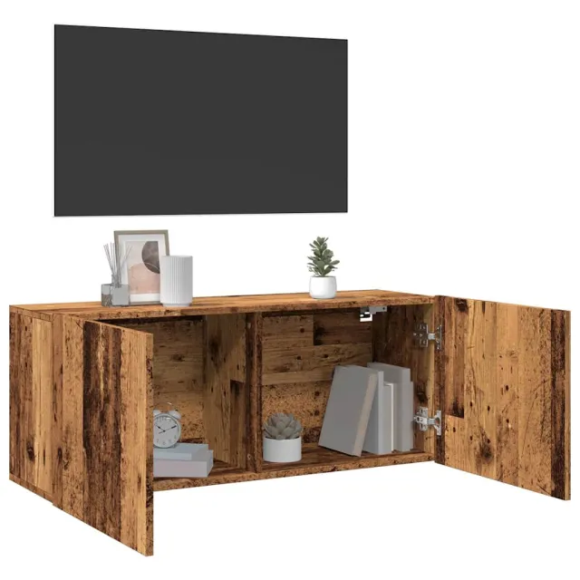 vidaXL Tv-meubel wandgemonteerd 100x30x41 cm oud houtkleurig Bruin