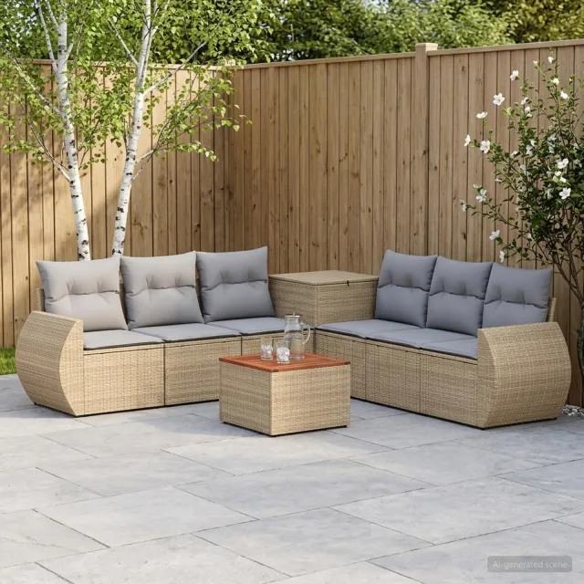 vidaXL Bankstel 8 st Beige en Licht Grijs 55 x 55 x 37 cm