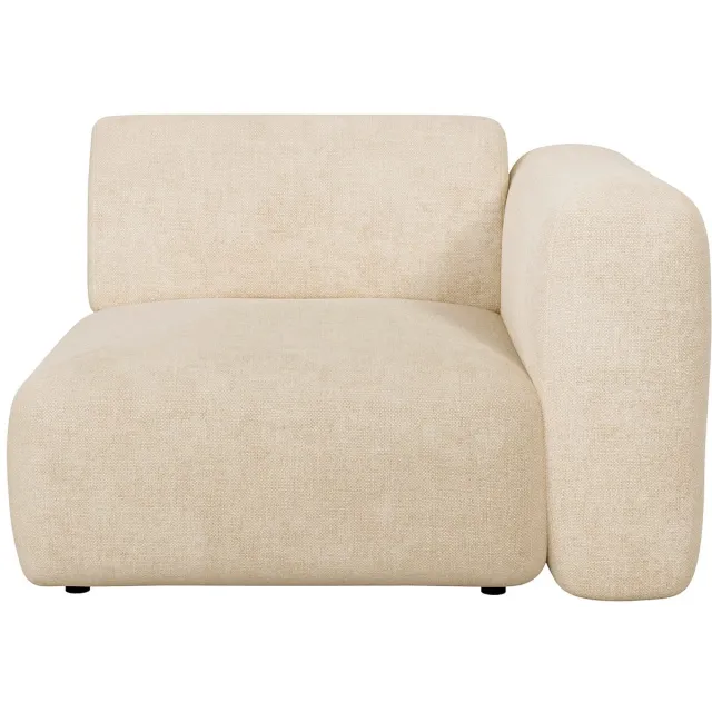 Vente-unique Hoekmodule fauteuil rechts in beige stof van Maison Céphy POGNI