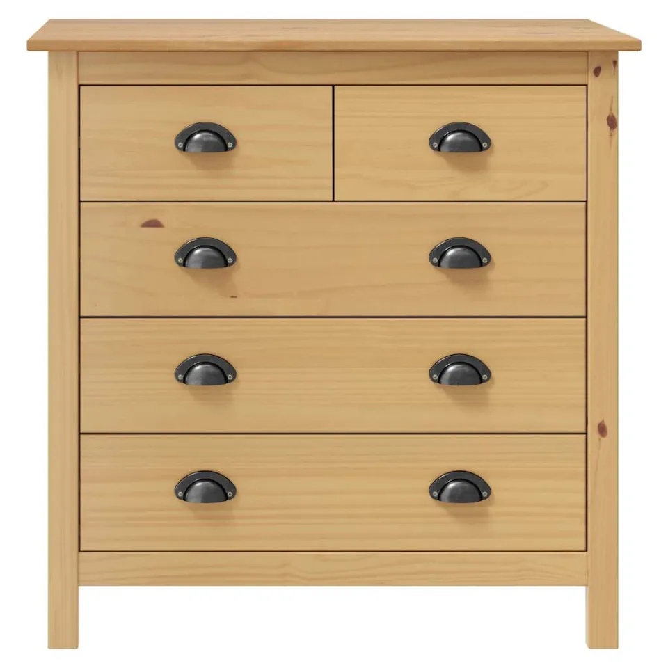 vidaXL Dressoir Hill 79x40x80 cm massief grenenhout bruin, foto 2