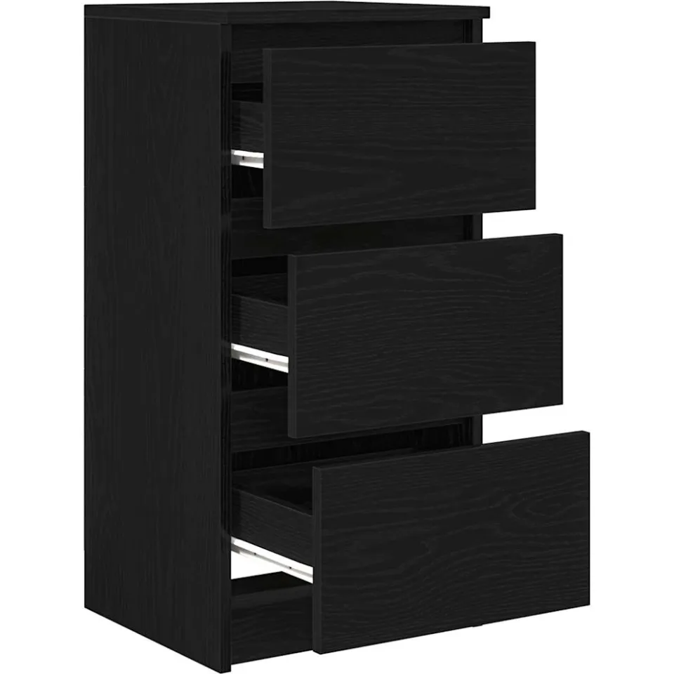 vidaXL Dressoir 37,5x35x76 cm spaanplaat zwart eikenkleurig, foto 4